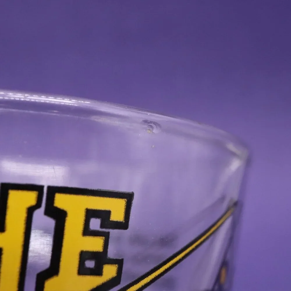 Set of 4 Vtg Advertising Rocks Glasses - The Rack‎ Pool Hall Advertising Barware